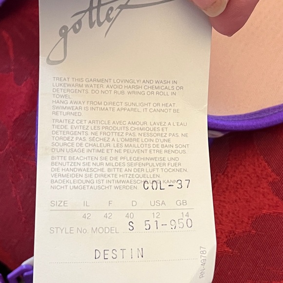 Gottex NWT Purple Polka Dot Bikini - Size 12 - Stunning & Flattering! - Picture 9 of 9